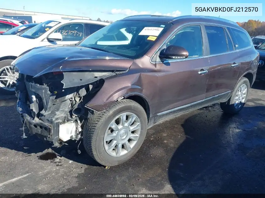 5GAKVBKD0FJ212570 2015 Buick Enclave Leather