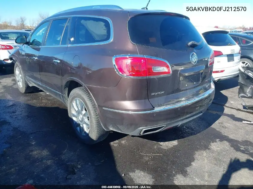 5GAKVBKD0FJ212570 2015 Buick Enclave Leather