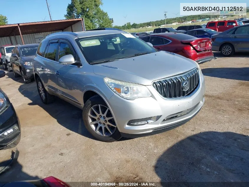 2016 Buick Enclave Leather VIN: 5GAKRBKD4GJ112512 Lot: 40194968