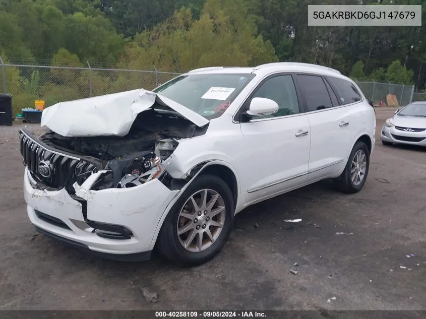 5GAKRBKD6GJ147679 2016 Buick Enclave Leather