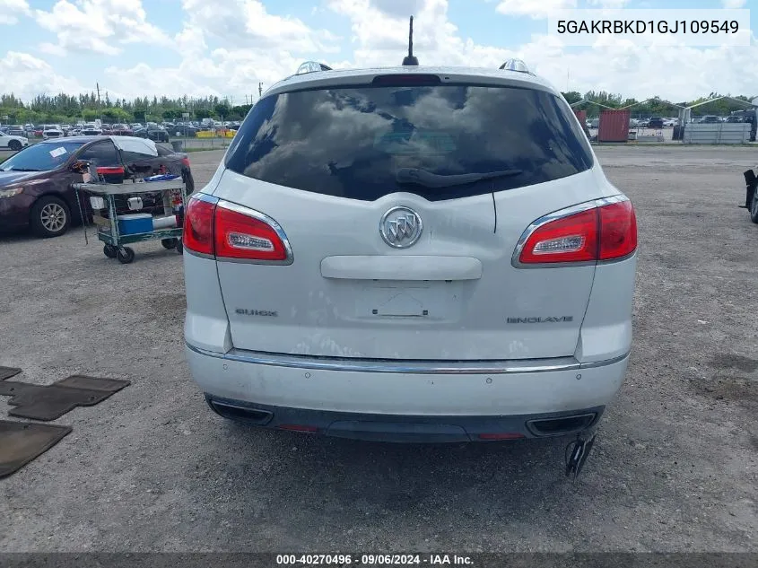 5GAKRBKD1GJ109549 2016 Buick Enclave Leather