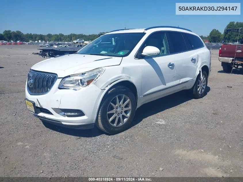 2016 Buick Enclave Convenience VIN: 5GAKRAKD3GJ294147 Lot: 40318924