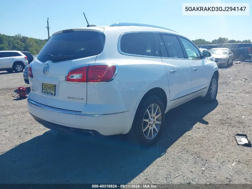 5GAKRAKD3GJ294147 2016 Buick Enclave Convenience