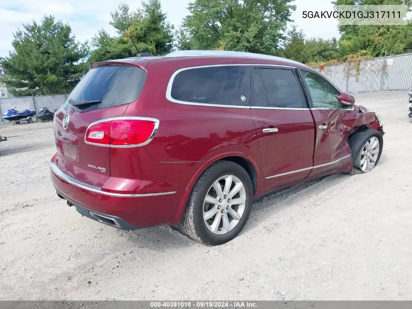 5GAKVCKD1GJ317111 2016 Buick Enclave Premium