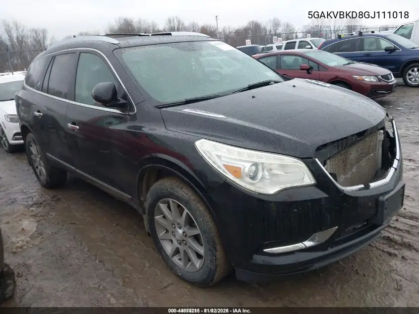 5GAKVBKD8GJ111018 2016 Buick Enclave Leather