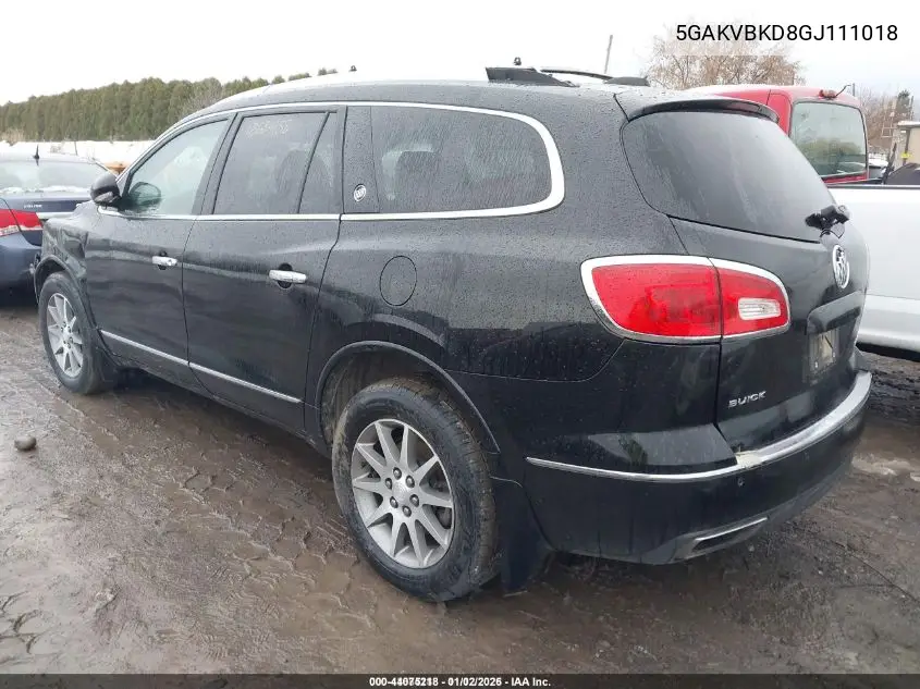 5GAKVBKD8GJ111018 2016 Buick Enclave Leather