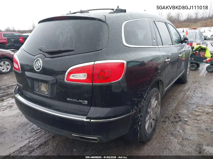 5GAKVBKD8GJ111018 2016 Buick Enclave Leather