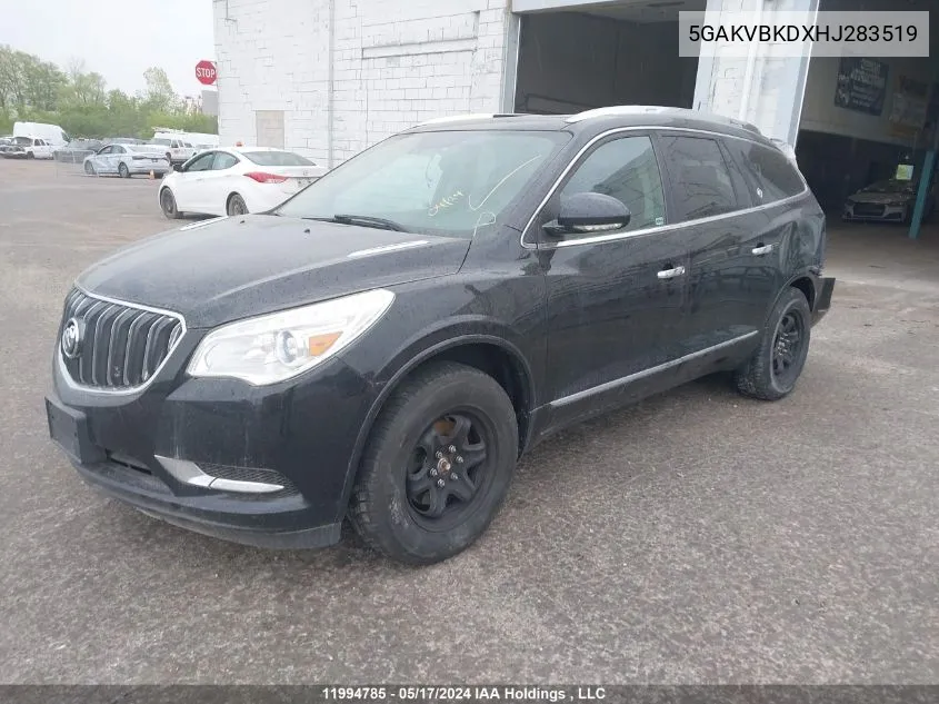 2017 Buick Enclave VIN: 5GAKVBKDXHJ283519 Lot: 11994785