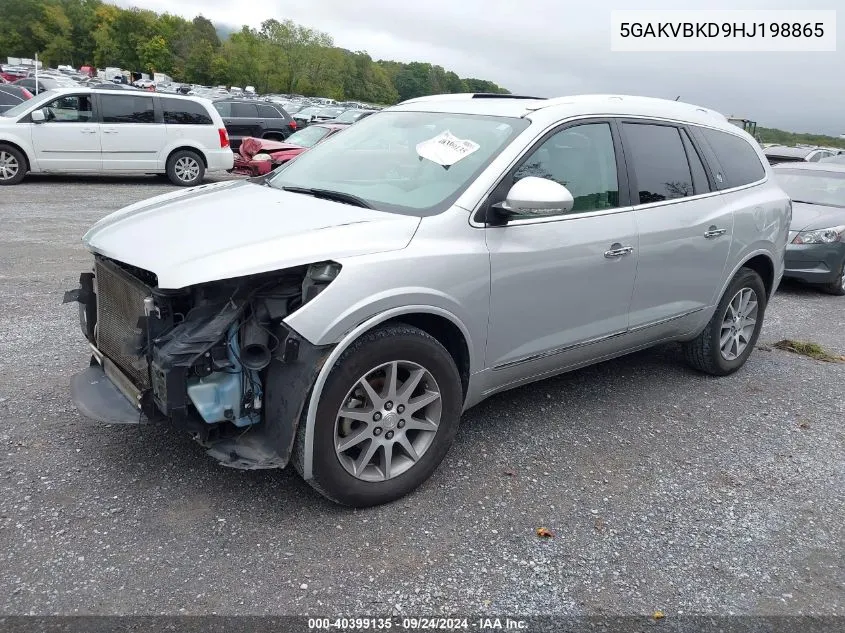 2017 Buick Enclave Leather VIN: 5GAKVBKD9HJ198865 Lot: 40399135