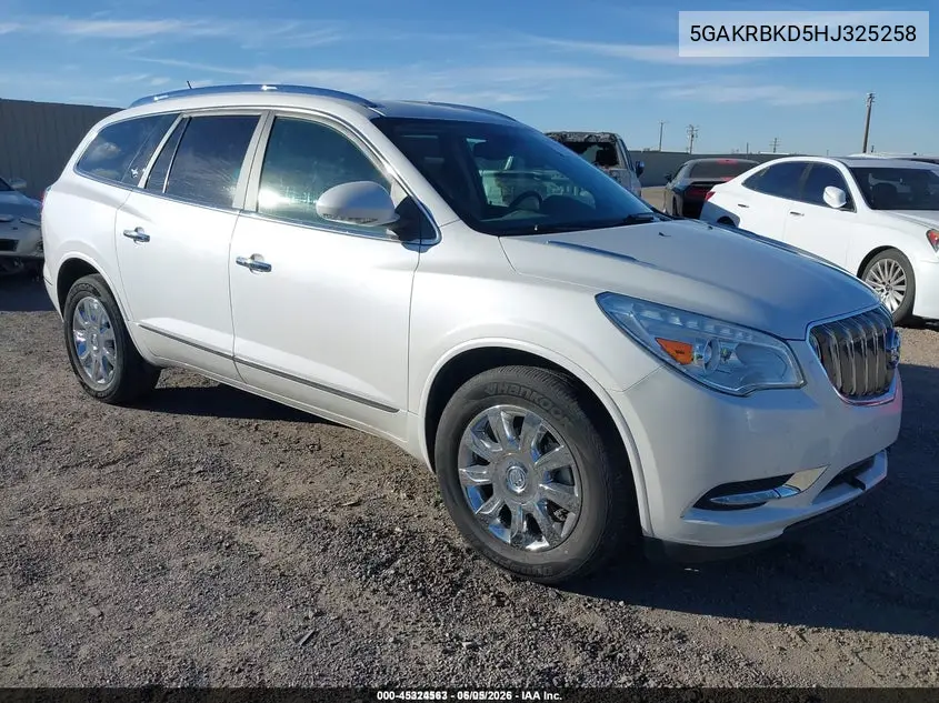 5GAKRBKD5HJ325258 2017 Buick Enclave Leather