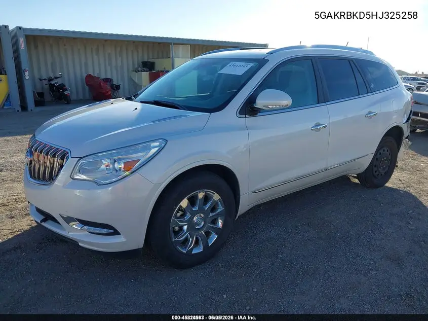 5GAKRBKD5HJ325258 2017 Buick Enclave Leather