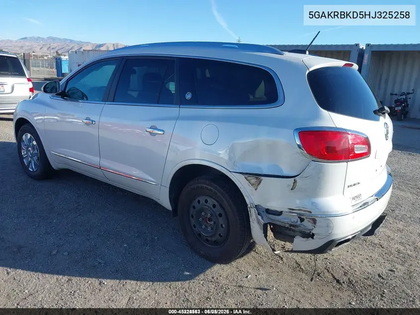 5GAKRBKD5HJ325258 2017 Buick Enclave Leather
