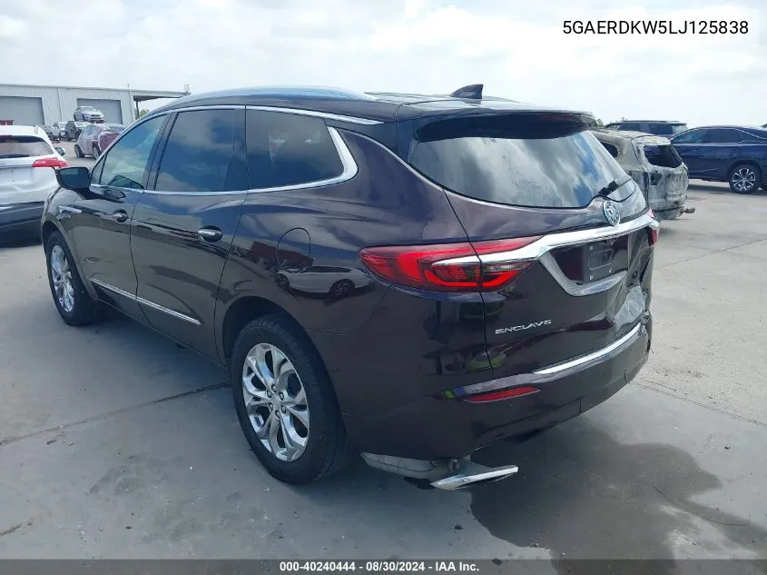 2020 Buick Enclave Fwd Avenir VIN: 5GAERDKW5LJ125838 Lot: 40240444