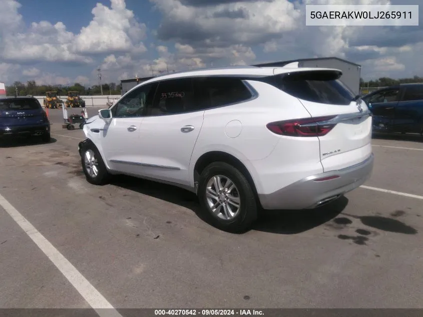 2020 Buick Enclave Fwd Preferred VIN: 5GAERAKW0LJ265911 Lot: 40270542