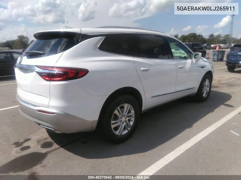 2020 Buick Enclave Fwd Preferred VIN: 5GAERAKW0LJ265911 Lot: 40270542