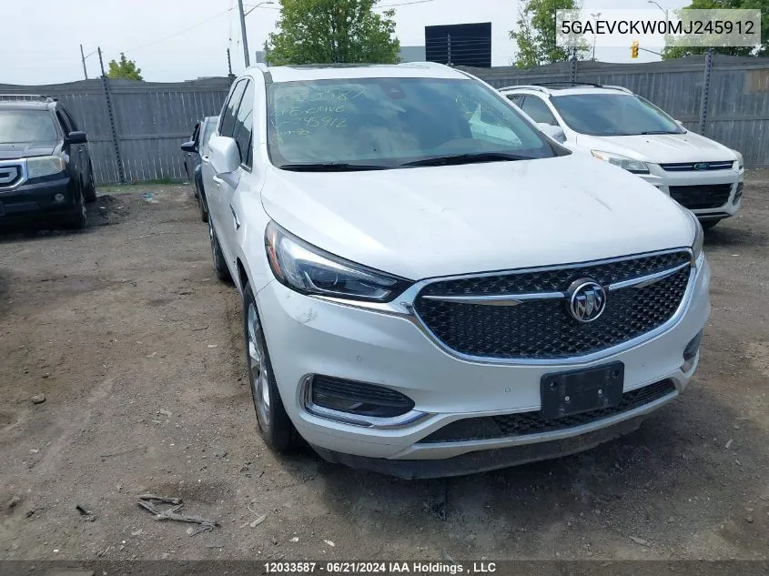 2021 Buick Enclave VIN: 5GAEVCKW0MJ245912 Lot: 12033587