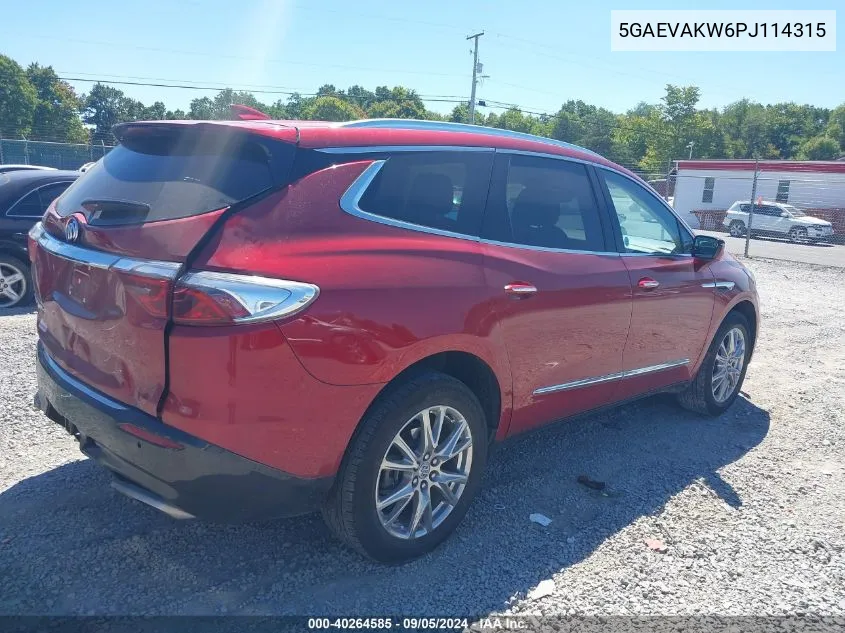 2023 Buick Enclave Essence Awd VIN: 5GAEVAKW6PJ114315 Lot: 40264585