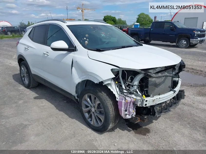 2021 Buick Encore Gx VIN: KL4MMESL2MB051353 Lot: 12018966