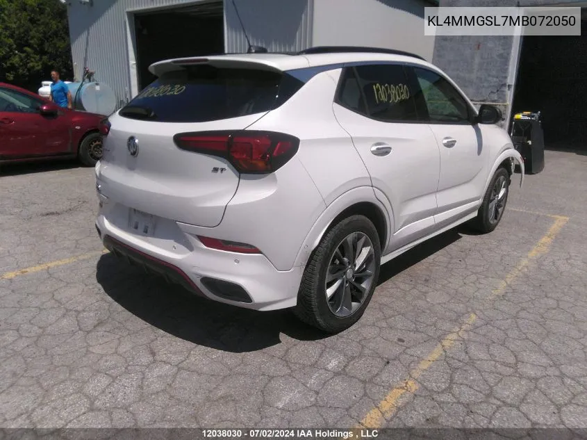 2021 Buick Encore Gx VIN: KL4MMGSL7MB072050 Lot: 12038030