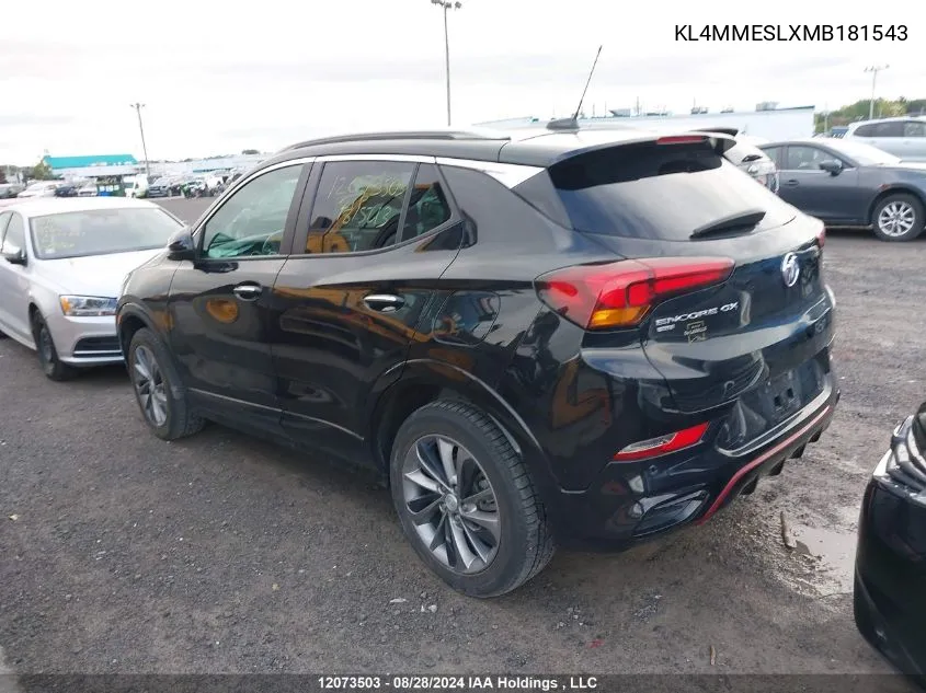 2021 Buick Encore Gx VIN: KL4MMESLXMB181543 Lot: 12073503