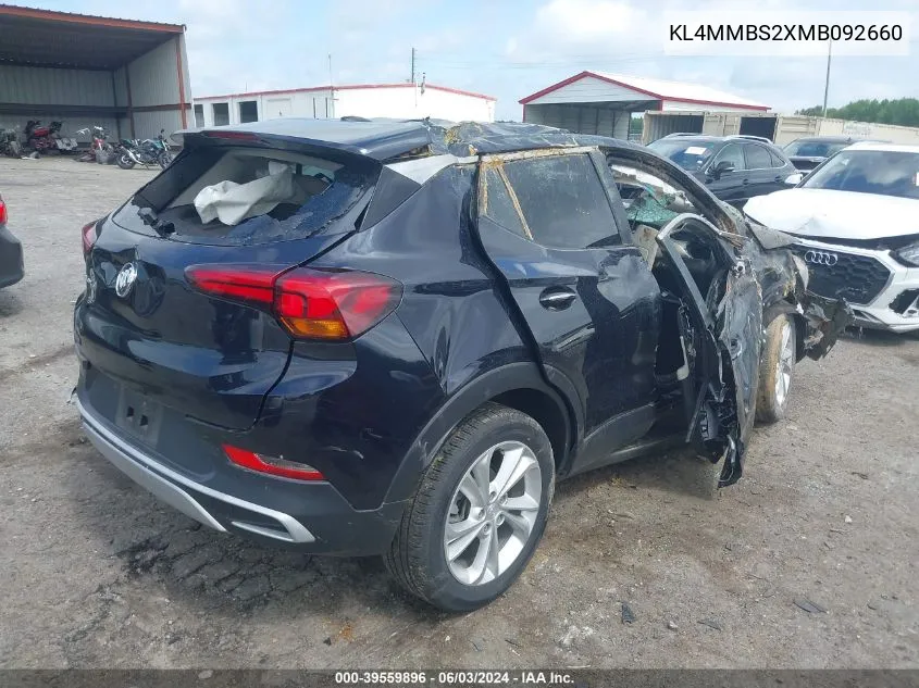 2021 Buick Encore Gx Fwd Preferred VIN: KL4MMBS2XMB092660 Lot: 39559896