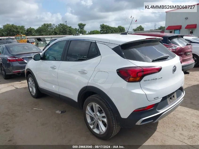 2021 Buick Encore Gx Fwd Preferred VIN: KL4MMBS26MB068727 Lot: 39663540