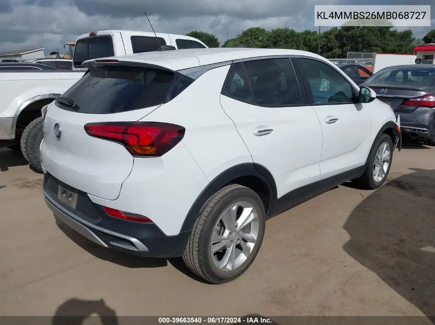 2021 Buick Encore Gx Fwd Preferred VIN: KL4MMBS26MB068727 Lot: 39663540