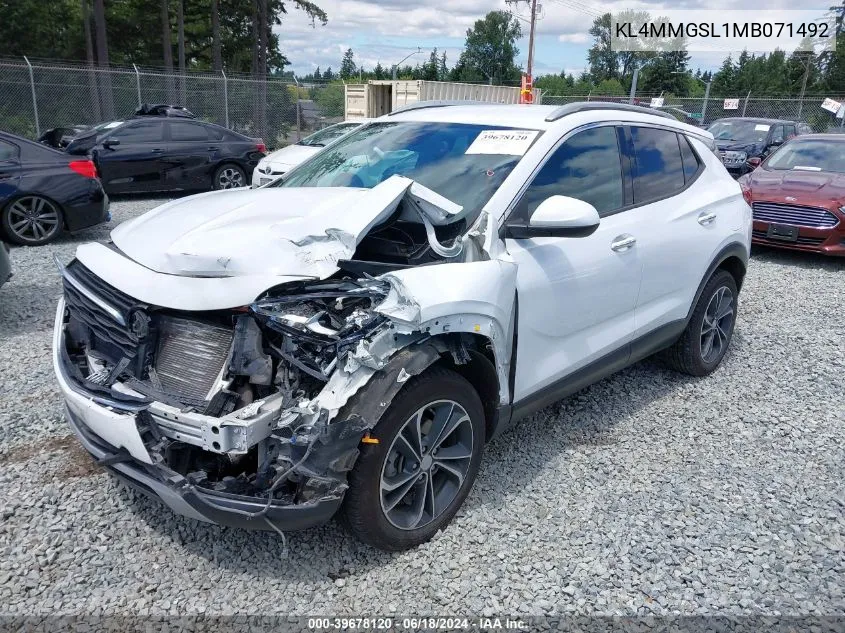 2021 Buick Encore Gx Awd Essence VIN: KL4MMGSL1MB071492 Lot: 39678120