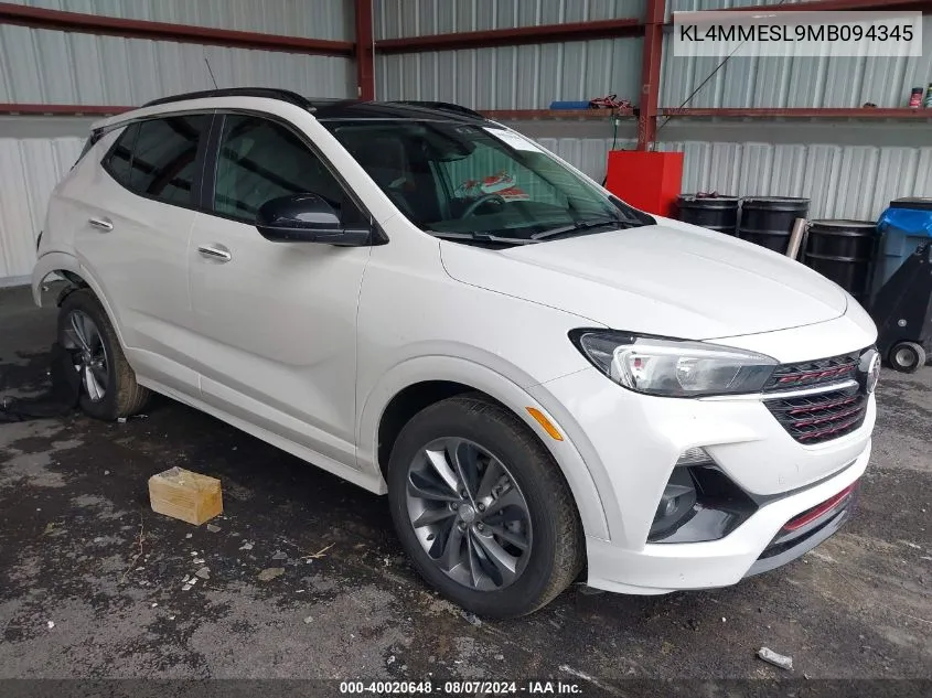 2021 Buick Encore Gx Awd Select VIN: KL4MMESL9MB094345 Lot: 40020648