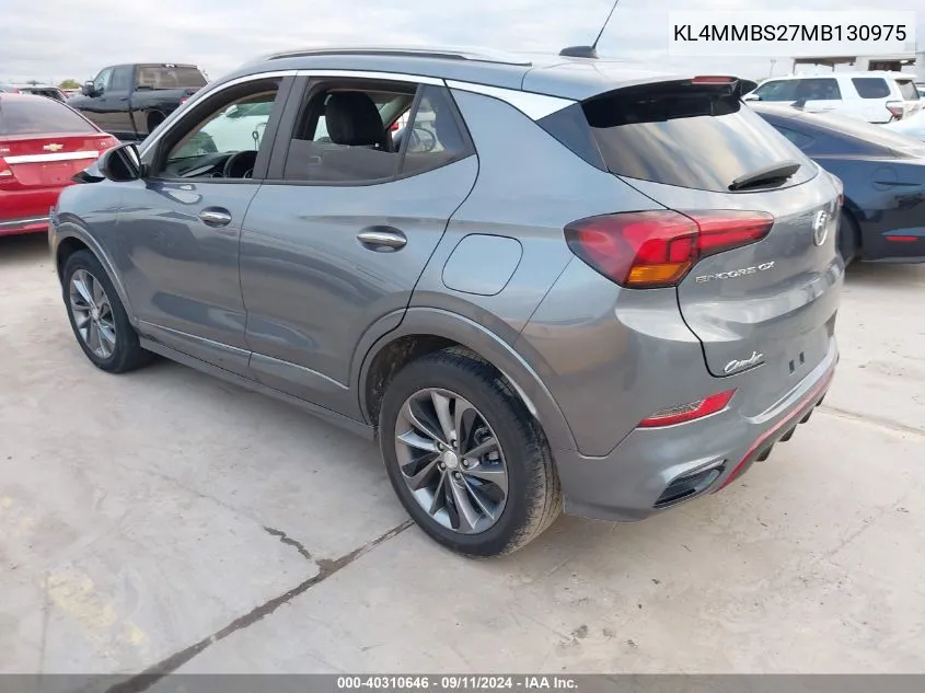 2021 Buick Encore Gx Preferred VIN: KL4MMBS27MB130975 Lot: 40310646