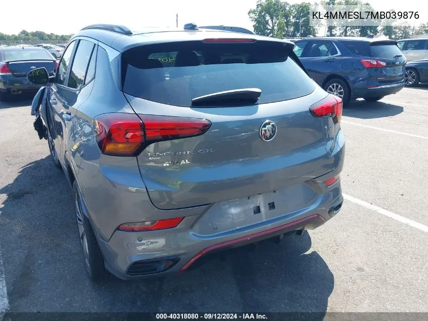 2021 Buick Encore Gx Select VIN: KL4MMESL7MB039876 Lot: 40318080