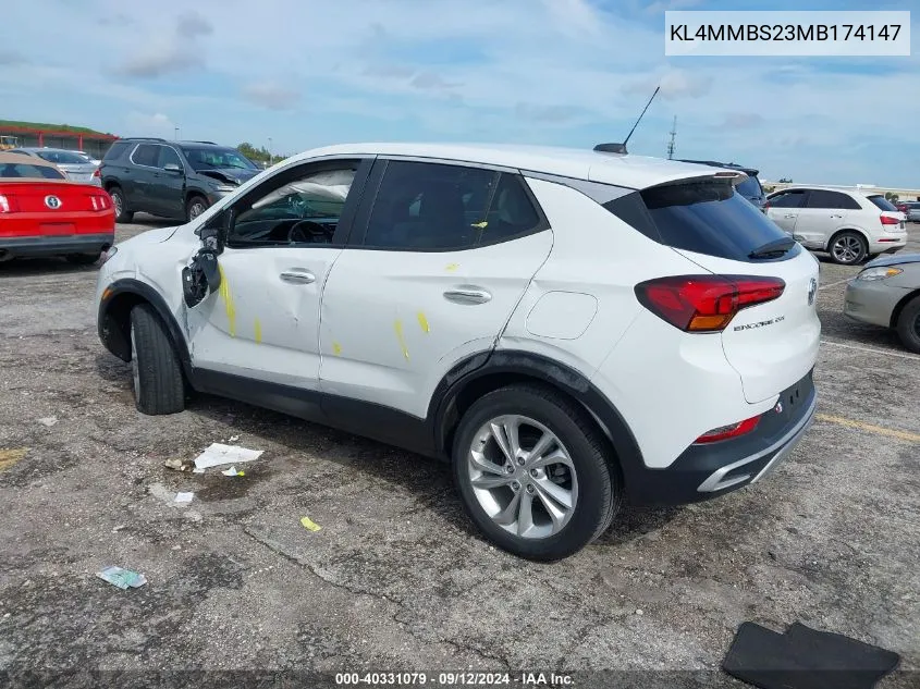 2021 Buick Encore Gx Preferred VIN: KL4MMBS23MB174147 Lot: 40331079