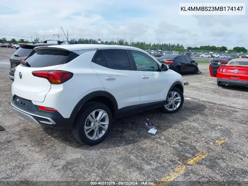 2021 Buick Encore Gx Preferred VIN: KL4MMBS23MB174147 Lot: 40331079