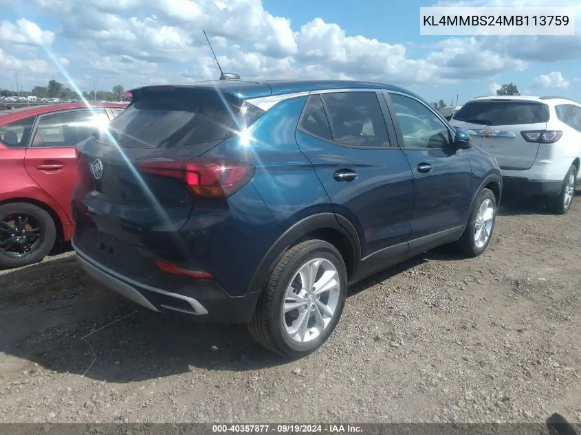 2021 Buick Encore Gx Fwd Preferred VIN: KL4MMBS24MB113759 Lot: 40357877