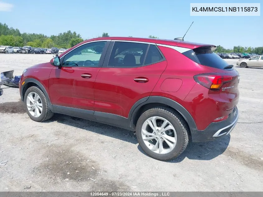 2022 Buick Encore Gx Preferred VIN: KL4MMCSL1NB115873 Lot: 12054649