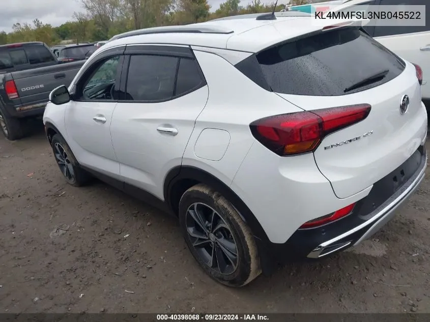 2022 Buick Encore Gx Essence VIN: KL4MMFSL3NB045522 Lot: 40398068