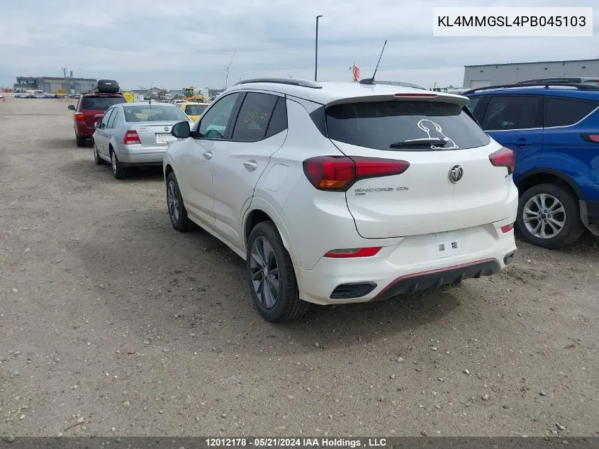 2023 Buick Encore Gx Essence VIN: KL4MMGSL4PB045103 Lot: 12012178