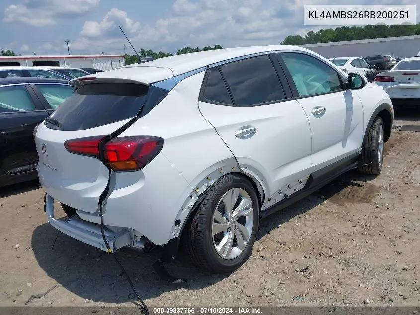 2024 Buick Encore Gx Preferred Fwd VIN: KL4AMBS26RB200251 Lot: 39837765