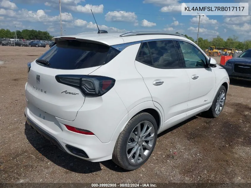 2024 Buick Encore Gx Avenir Fwd VIN: KL4AMFSL7RB017117 Lot: 39992905