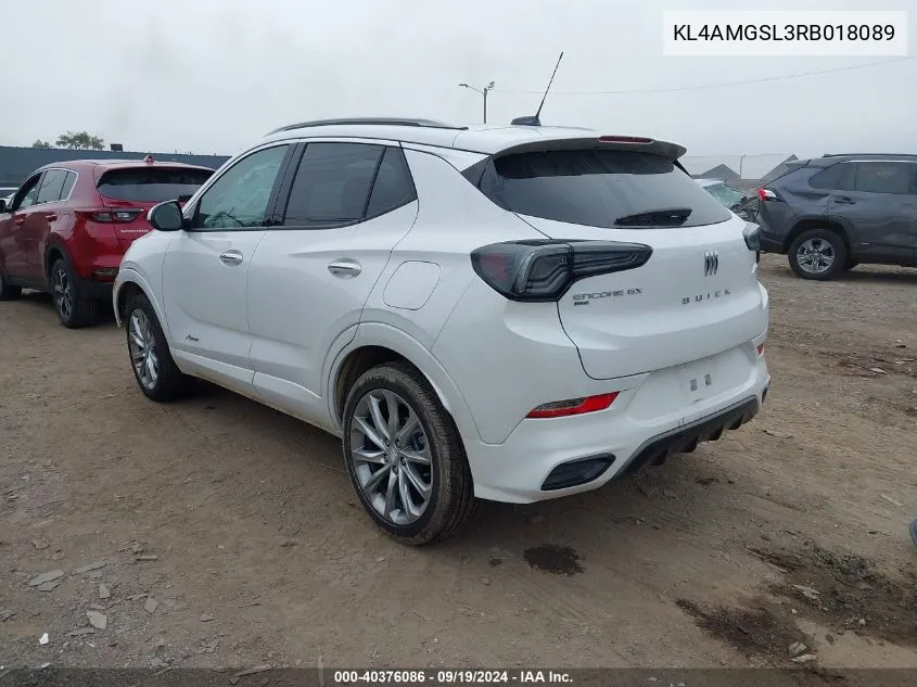 2024 Buick Encore Gx Avenir Awd VIN: KL4AMGSL3RB018089 Lot: 40376086