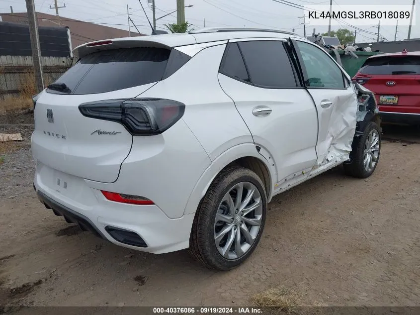 2024 Buick Encore Gx Avenir Awd VIN: KL4AMGSL3RB018089 Lot: 40376086