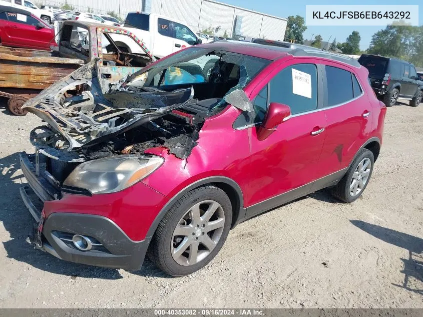 KL4CJFSB6EB643292 2014 Buick Encore Convenience