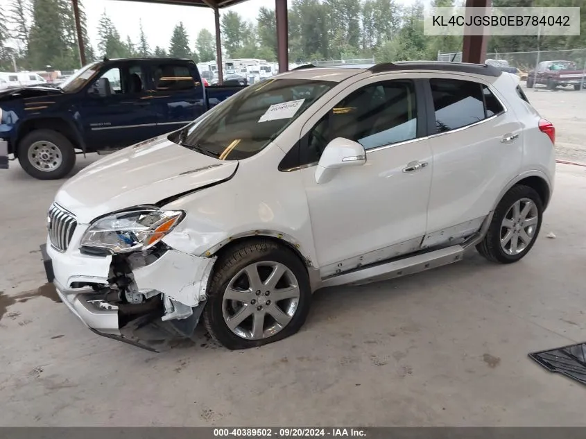 2014 Buick Encore Leather VIN: KL4CJGSB0EB784042 Lot: 40389502