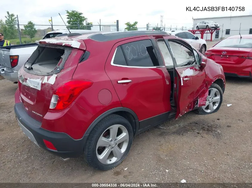 2015 Buick Encore VIN: KL4CJASB3FB140758 Lot: 39554338