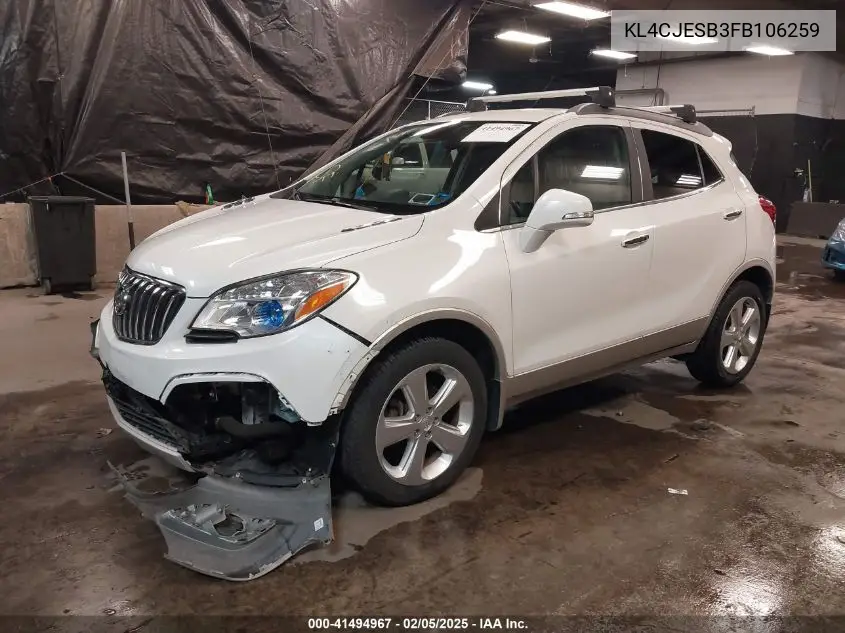 2015 Buick Encore VIN: KL4CJESB3FB106259 Lot: 41494967