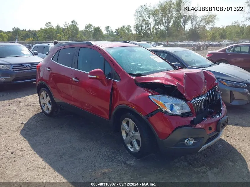 KL4CJBSB1GB701322 2016 Buick Encore Convenience