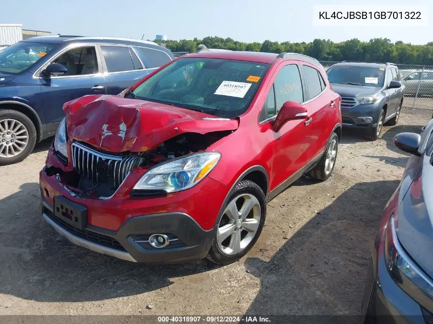 KL4CJBSB1GB701322 2016 Buick Encore Convenience