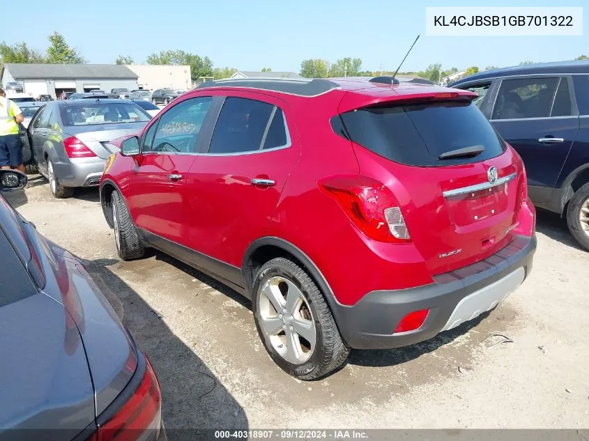 KL4CJBSB1GB701322 2016 Buick Encore Convenience