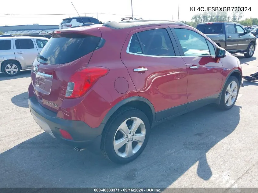 2016 Buick Encore VIN: KL4CJESBXGB720324 Lot: 40333371