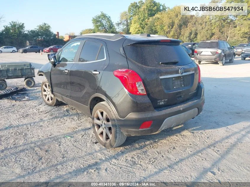 2016 Buick Encore Convenience VIN: KL4CJBSB6GB547934 Lot: 40341036